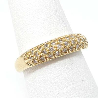 #114 â€¢ 14k Gold Diamond Ring- 3.1g