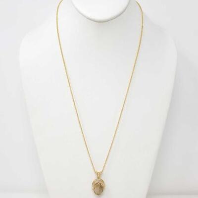 #122 • 14k Gold Necklace With Stone Pendant- 9.2g