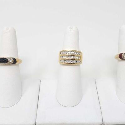 #142 • 3 Gold Plated Rings- 18.8g