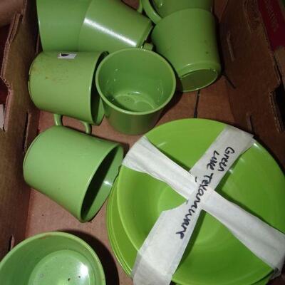 MCM Avocado Green Texasware Plastic Dishes 