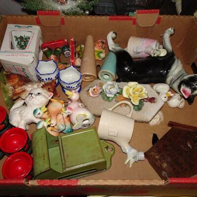 Fun Flat of Trinkets, Trivets, Napkin Ring Holders, Figures, Salt & Pepper Shakers and more! 