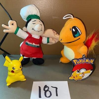 Lot 187 - Pokemon and Papa Murphy Plush 