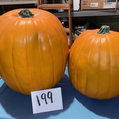 Lot 199 - Two Real Looking Pumpkins