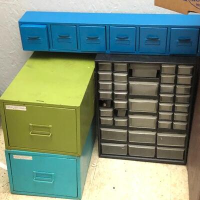 4 Metal File Boxes with drawers