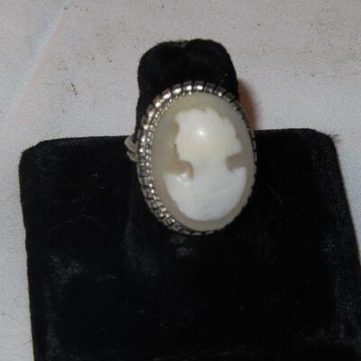 Silver Cameo Adjustable ring