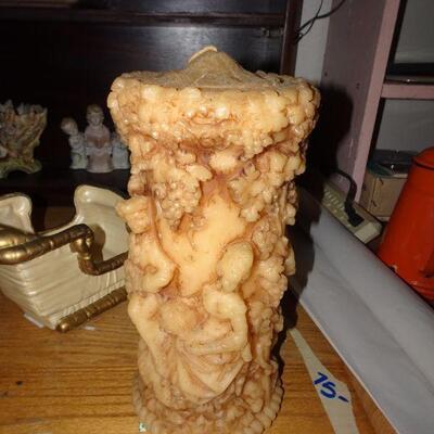 Huge Victorian Themed Carved Candle - Way Cool! 