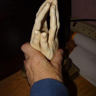 Pair of Praying Hands, Mid Century Religious Decor Ceramic 