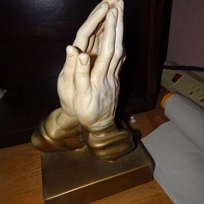 Pair of Praying Hands, Mid Century Religious Decor Ceramic 
