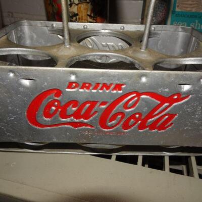 Vintage Aluminum Coca Cola Bottle Carrier MCM 1950's or 1960's 