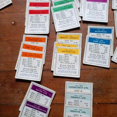 Vintage 1954 Monopoly includes most pieces including instructions