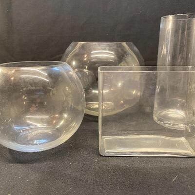 Lot 13: Trifle dish, variety of shape and different size vases, pitcher and more. 