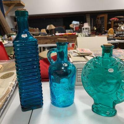 #155 Blue Glass Bottles