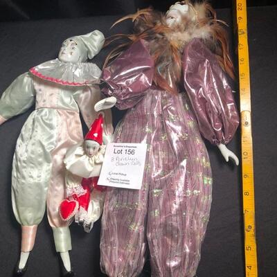 3 Vintage Masquerade Porcelain Dolls