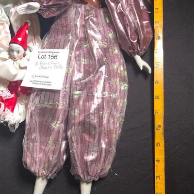 3 Vintage Masquerade Porcelain Dolls