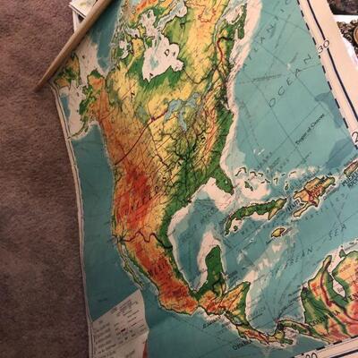 1967 North America Pull Down Map