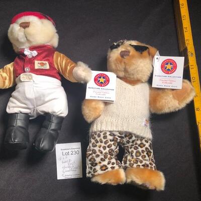 2 Limited Edition Herrington Hard Rock Stuffed Animals - Starlet Hollywood & Louisville Horse Jockey
