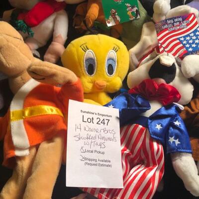 14 Warner Bros Stuffed Animals with Tags