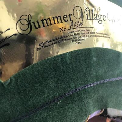 Thomas Kinkade Summer Village Wreath and A Holiday Gathering Music Box