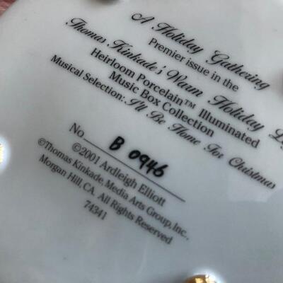 Thomas Kinkade Summer Village Wreath and A Holiday Gathering Music Box