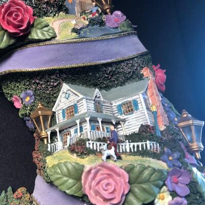 Thomas Kinkade Summer Village Wreath and A Holiday Gathering Music Box