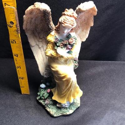 5 Vintage Angel Figurines, Willow Tree, Wood, Porcelain Homco