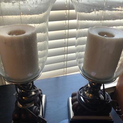 2 Hurricane Candle Like Matching Lamps