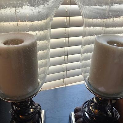 2 Hurricane Candle Like Matching Lamps