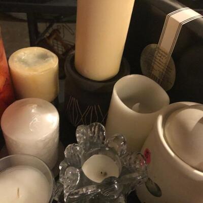 Large Lot of Candles, Candlesticks, Holders