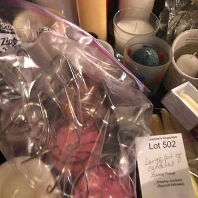 Large Lot of Candles, Candlesticks, Holders