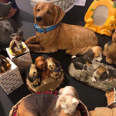 11 Dog Themed Figurines, Ornaments, Bobblehead, Sandcast
