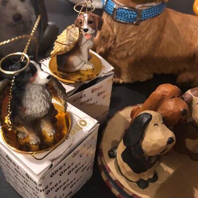 11 Dog Themed Figurines, Ornaments, Bobblehead, Sandcast