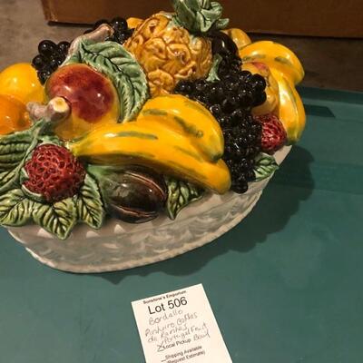 Bordallo Pinheiro Caldas da Rainhas Porcelain Fruit Bowl w/Lid