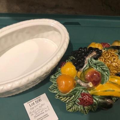 Bordallo Pinheiro Caldas da Rainhas Porcelain Fruit Bowl w/Lid