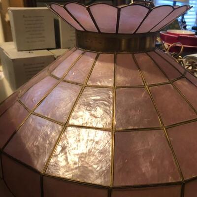 Vintage Pink Hanging Tiffany Style Lamp