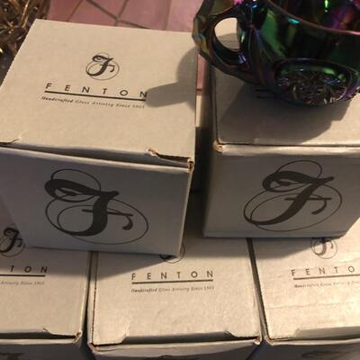 8 Vintage Fenton Carnival Punch Bowl Glasses - No Punchbowl 