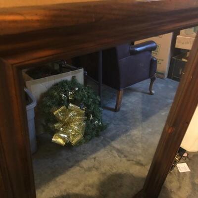 Vintage Rustic Bench Wright Wall Mirror - Large and Heavy - 30in x 42 in