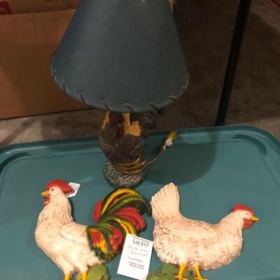 Rooster Lamp - Chicken & Rooster Wall Hangings Lot