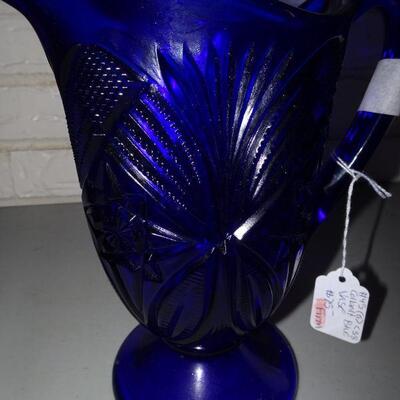 Gorgeous Cobalt Blue Water Vase Pitcher 