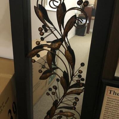 Framed Mirror and Metal Wall Art 16in X 36in