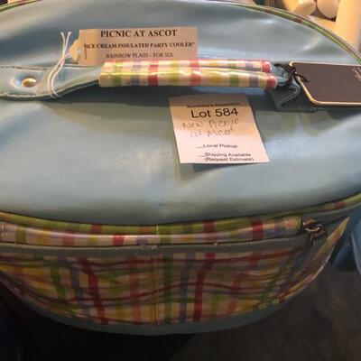 New Picnic at Ascot Ice Cream Party Cooler - Serves 6 Blue Plaid
