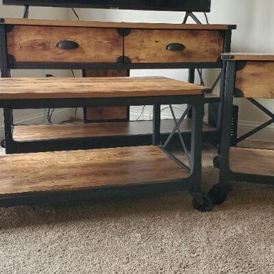 Lot 69:  TV Table, coffee table and end table