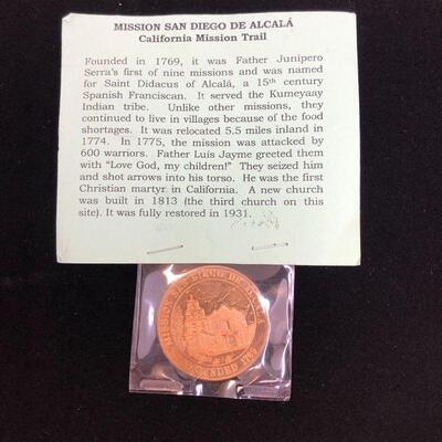 Lot 5 - Commemorative Coin Mission San Diego de Alcala