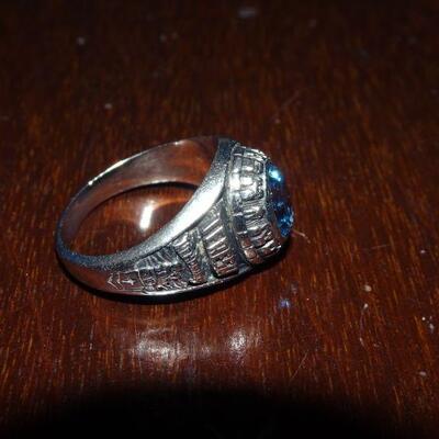 Silver Tone Class Ring, No Hallmark Size 6.5