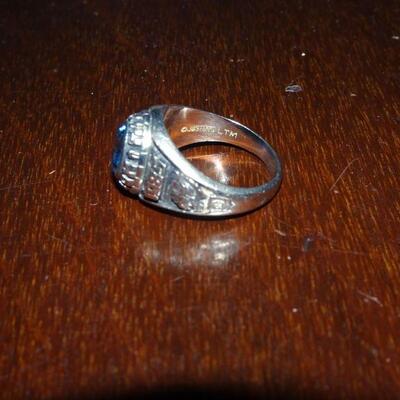 Silver Tone Class Ring, No Hallmark Size 6.5