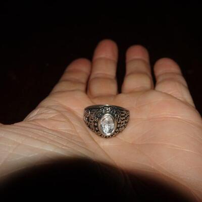 Silver Tone Class Ring, No Hallmark Size 5
