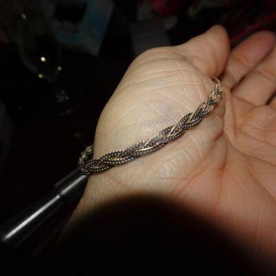 925 Sterling Silver Twisted Braided Bracelet - RESERVE MUST BE MET 