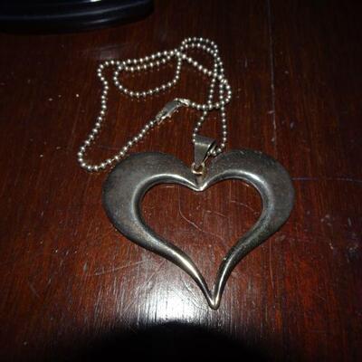 Sterling Silver Sweetheart Pendant Necklace, Statement Heart, Valentines Day Heart
