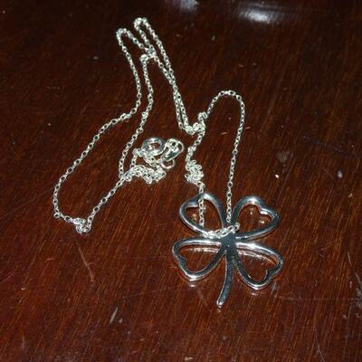 Women's Sterling Silver Open 4 Leaf Clover Necklace, 925 - Saint Patrick's Day Jewelry 