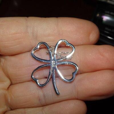 Women's Sterling Silver Open 4 Leaf Clover Necklace, 925 - Saint Patrick's Day Jewelry 