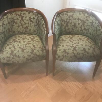 PAIR Green Floral Side Chairs $150 pair